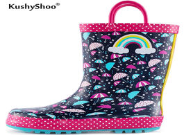 Foto van Baby peuter benodigdheden kushyshoo kids rain boots 2020 new girl colorful waterproof rubber rainbow