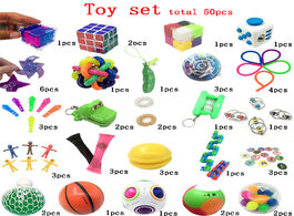 Foto van Speelgoed funny combination 50 pieces extrusive solving fidget kids toys various styles set wholesal