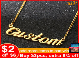 Foto van Sieraden vnox personalized name plate necklace gift for women provide font alsscrp fiolex girls ball