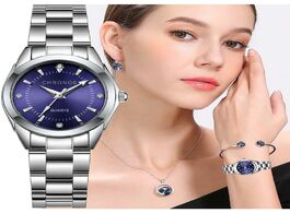 Foto van Horloge chronos women stainless steel rhinestone watch silver bracelet quartz waterproof lady busine