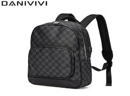 Foto van Tassen luxury brand designer backpack men bag lattice checkboard black leather usb charging travel l