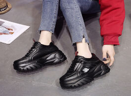 Foto van Schoenen lzj new 2020 fashion woman high platform sneakers spring female shoes black white breathabl