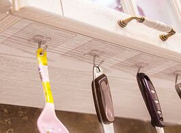 Foto van Huis inrichting 6pcs adhesive hooks strong sticky kitchen wall hanger ceiling reusable hook for bath