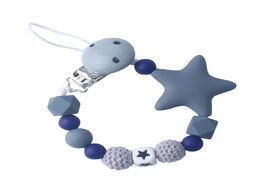Foto van Baby peuter benodigdheden 1pcs silicone chew teething beads handmade star pacifier clips leash strap