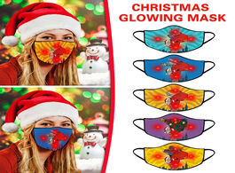 Foto van Beveiliging en bescherming led glowing christmas adult mask light up protective mouth washable face 