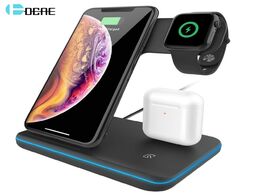 Foto van Telefoon accessoires 15w fast qi wireless charger stand for iphone 11 xs xr x 8 3 in 1 charging dock