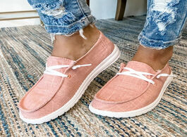 Foto van Schoenen canvas shoes women lace up sneakers 2020 summer ladies loafers soft breathable casual solid