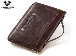 Foto van Tassen men leather clutch wallet large capacity cell phone pocket luxury brand male cards holder tra