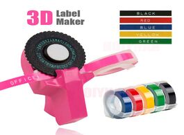 Foto van Computer long lasting 3d embossing label maker manual sticker printer mini diy plastic pvc tape type