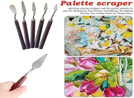 Foto van Huis inrichting 5pcs painting knife wooden handle stainless steel spatula kit palette for oil fine p
