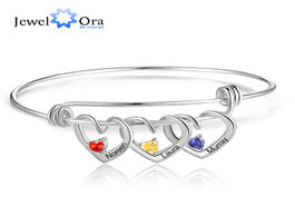 Foto van Sieraden jewelora personalized heart charm bracelet with birthstone customized engraving name bracel