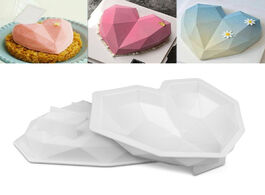 Foto van Huis inrichting 1pcs food grade molds 3d diamond love heart shape silicone for baking sponge chiffon