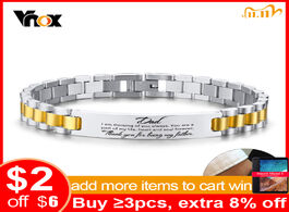 Foto van Sieraden vnox customize to dad bracelets for men glossy stainless steel link chain engrave thanks qu