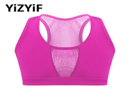 Foto van Sport en spel kids girls sports vest running fitness workout tanks tops solid color stretchy mesh sp