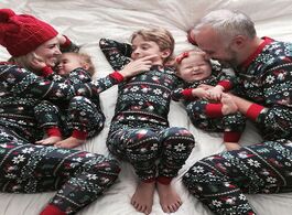 Foto van Baby peuter benodigdheden family christmas set holiday pajamas deer printingt shirt striped printed 