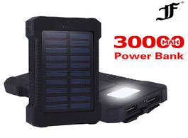 Foto van Telefoon accessoires solar power bank waterproof 30000mah charger 2 usb ports external powerbank for
