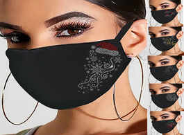 Foto van Beveiliging en bescherming christmas pattern diamond adult mask reusable face protective black washa