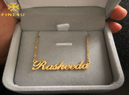 Foto van Sieraden fine4u n582 custom name necklace personalized 18k gold plated nameplate customized jewelry 