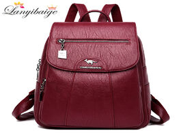 Foto van Tassen 3 in 1 vintage backpack women high capacity leather shoulder bags large travel school for tee