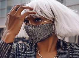 Foto van Sieraden unisex black sequin mask for women fashion desinger washable reusable glitter crystal sequi