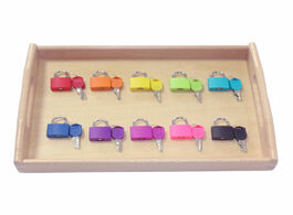 Foto van Speelgoed wooden montessori tray locks set educational sensory toys for children preschool sensorial