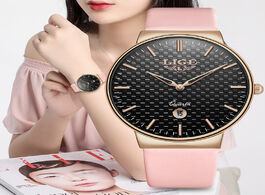 Foto van Horloge relogio feminino lige women watches top luxury brand girl quartz watch casual leather ladies