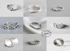 Foto van Sieraden vintage silver color metal punk letter open rings design finger for women men party jewelry