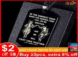 Foto van Sieraden vnox in the darkest hour when demons come brothers dog tags for men stainless steel pendant