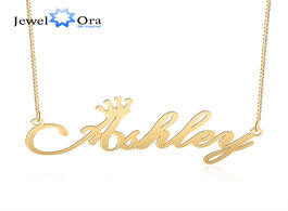 Foto van Sieraden customized cursive art name necklace with crown personalized custom letter necklaces pendan