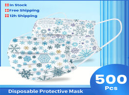 Foto van Schoonheid gezondheid fast delivery christmas surgical face mask snow pattern adult disposable earho