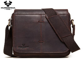 Foto van Tassen vintage crazy horse leather men message bags top quality travel handbag flap luxury brand bus