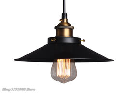 Foto van Lampen verlichting vintage industrial pendant light retro hanging lamp black iron lampshade nordic e