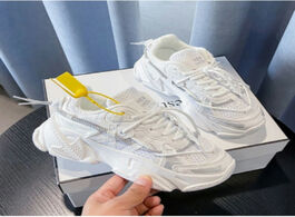 Foto van Schoenen women chunky sneakers female white platform height increasing zapatillas air mesh breathabl