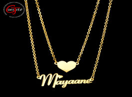 Foto van Sieraden goxijite fashion double layer name necklace for women custom jewelry personalized heart pen