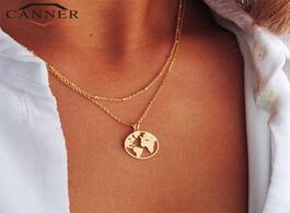 Foto van Sieraden vintage origami world map necklace for women 925 sterling silver geometric hollow chain rou