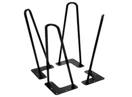 Foto van Meubels 4 pack diy 8 black furniture legs cabinet cupboard metal hairpin table