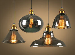 Foto van Lampen verlichting vintage pendant lights glass lamp industrial decor hanglamp smoke grey restaurant