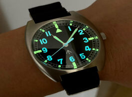 Foto van Horloge mens automatic watches retro pilot nh35a mechanical self winding watch military 100m diver s