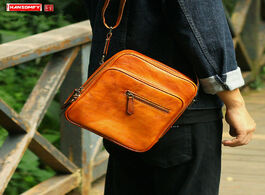 Foto van Tassen retro leather men s messenger bag casual small daily shoulder male crossbody bags vertical ge
