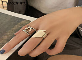 Foto van Sieraden foxanry minimalist 925 sterling silver smooth rings for women new fashion vintage geometric