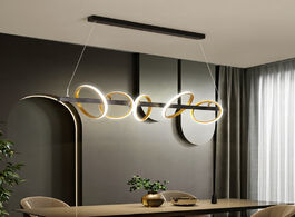 Foto van Lampen verlichting cnc aluminum led chandelier rectangular acrylic indoor ceiling lighting pendant l