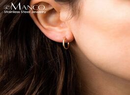 Foto van Sieraden 316l stainless steel earrings for women simple classic small piercing stud thin new hoops j