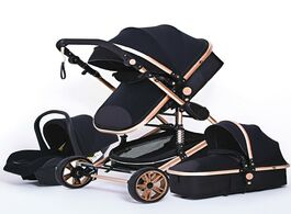 Foto van: Baby peuter benodigdheden luxurious stroller 3 in 1 genuine portable carriage fold pram aluminum fra