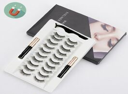 Foto van Schoonheid gezondheid magnetic eyelashes with eyeliner kit upgrades 3d 10 pairs 2 bottles of reusabl