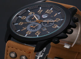 Foto van Horloge 2020 vintage classic watch men watches stainless steel waterproof date leather strap sport q