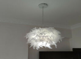 Foto van Lampen verlichting modern feather chandelier led bedroom decoration living room bedside dining hangi
