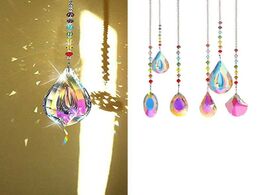Foto van Lampen verlichting 1pcs 76mm color crystal pendant chandelier suncatcher rainbow hanging ornament ho