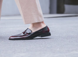 Foto van Schoenen ins hot women leather shoes 22 25cm length british style loafers lazy business pumps