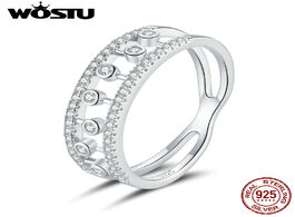 Foto van Sieraden wostu original 925 sterling silver double layers zircon ring dreamy bubbles for women weddi