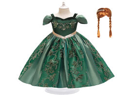 Foto van Baby peuter benodigdheden cosplay princess party anna dress for girls flower green ball gown child h